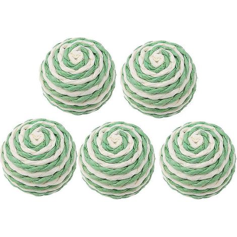 5 Pcs Cat Kitten Funny Toy Sisal Balls Non-toxic Grinding-Claw Balls Biting Toy (1/5)