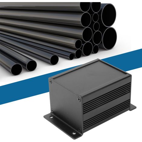 Boîtier alliage aluminium noir mat 40x50x60mm épais 1.5mm, coffret protection électronique projet instrument bricolage DIY, avec 2 plaques et 1 jeu de vis, refroidissement blindage EM (1/5)