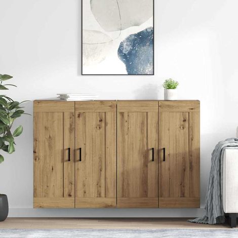 Wandmontierter Schrank 2 pcs Artisan-Eiche 69,5 x 34 x 90 cm