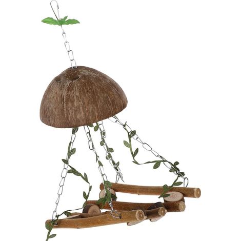 Natural Hanging Accessory for Parrots, Bird Chewing Perch for Parakeets and Pet Birds for Training and Play (1/5)