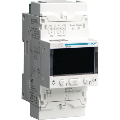 Relais dif 0.03-30A temp 50% lcd test - HAGER HR526