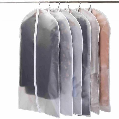 5 Sacs de rangement, Sacs vêtements transparents, Matériau PEVA résistant, Fermeture éclair durable, Pour voyage et domicile (1/5)