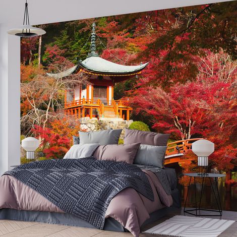 Papier peint panoramique - Temple japonais - 130 cm x 86 cm (1/4)