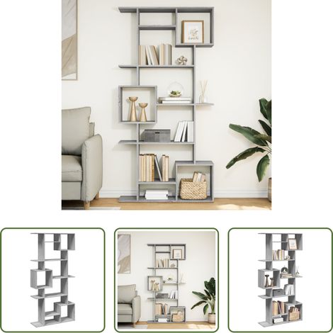 Bücherregal Holz - Bücherregal Grau Sonoma 92x29x188 cm Holzwerkstoff (1/5)