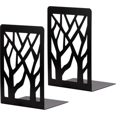 Serre-livres en métal 1 paire, serre-livres décoratifs pour étagères robustes (1/4)