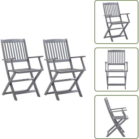 Sedie in legno - vidaXL Sedie da Giardino Pieghevoli 2 pz in Legno Massello d'Acacia - Sedie da terrazza