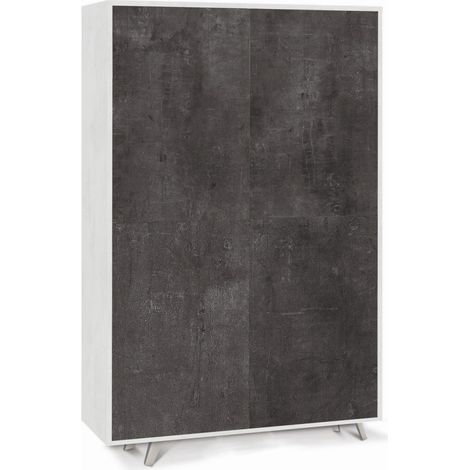 Mobile 4 Ante 108L x 41P x h161 – Finitura Bianco Opaco e Nero Opaco – Sarmog (1/2)