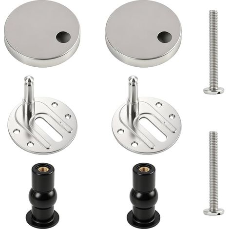 2pcs 6mm Toilet Seat Hinged Fixings Quick Release Hinges Fits All Toilet Seat Clip On Easy Installation Heavy Duty Toilet Seat (1/5)