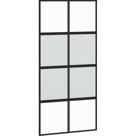 Maison Exclusive - Schiebetür Schwarz 102,5x205 cm Hartglas und A