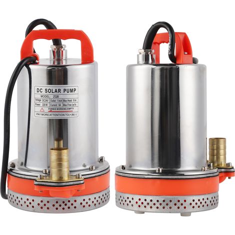 Pompe immergée solaire batterie piscine nettoyage, hauteur 8m, câble 2,5m, DC24V, petite pompe submersible rechargeable. (1/5)