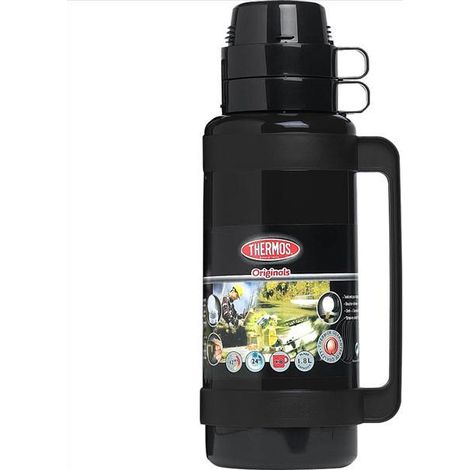 Bouteille Isolante Thermos Mondial 1.8l Noire Isolation Thermique 24h Chaud/froid - Thermos