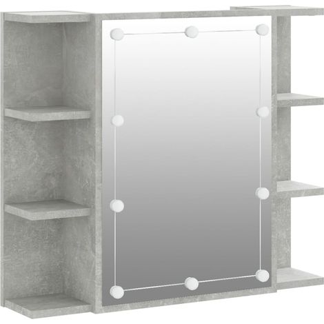 Armario con espejo e iluminación LED 70 x 16,5 x 60 cm gris 020006674 (1/4)