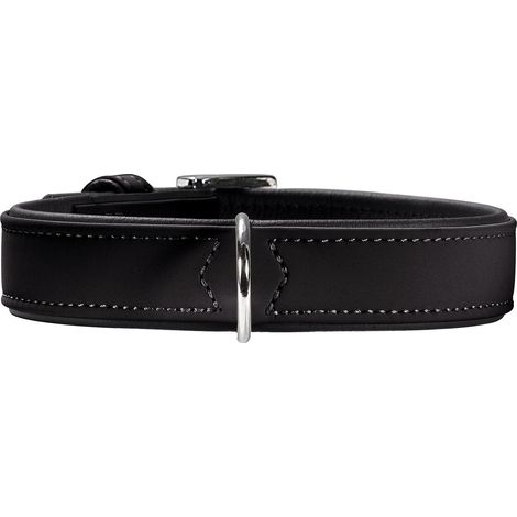 Halsband Softie 45 Kunstleder- Nubuk schwarz/Nappa schwarz