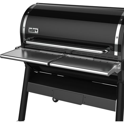 Weber – Étagère avant rabattable en inox pour barbecue SmokeFire EX6 – Dimensions 99 x 26 cm – Supporte jusqu'à 9kg par étagère