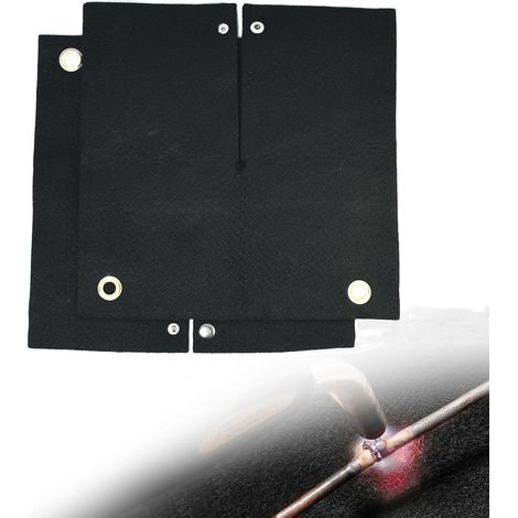 Tapis de Soudage en Fibre de Carbone Résistant aux Déchirures – Couverture Anti-Chaleur Ignifuge 30 x 30 cm – Lot de 2 – Pour Brasage, Soudure et Plomberie (1/5)