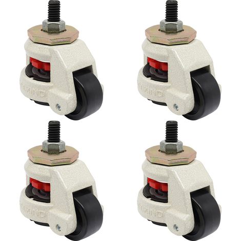 Roulettes de nivellement, design rétractable, haute capacité de charge, Blanc (1/2)