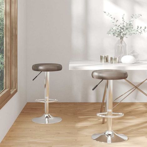vidaXL Tabourets de bar lot de 2 marron similicuir (1/5)