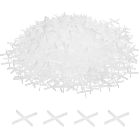 500Pcs Entretoises de Carrelage en Plastique Dur de 1 mm Croix de Nivellement de Carreaux Entretoise Installation de Clips D'Espacement Céramique pour Mur et Sol (1/5)