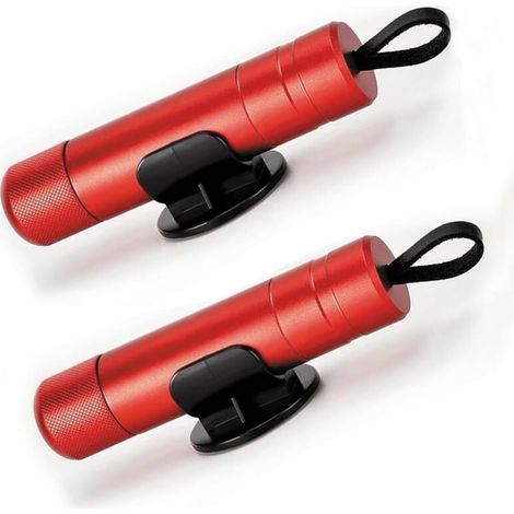 Marteau de sécurité automobile, brise-vitre et coupe-ceinture de sécurité, outil de sortie de secours 2023 (2Rouge)-AquaForge (1/5)