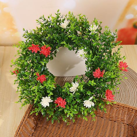 Guirlande Printaniere - Pour Porte D Entree Extérieure - Fleur Artificielle Immortelle - Décor Extérieur Été Printemps - 1 Pièce (1/4)