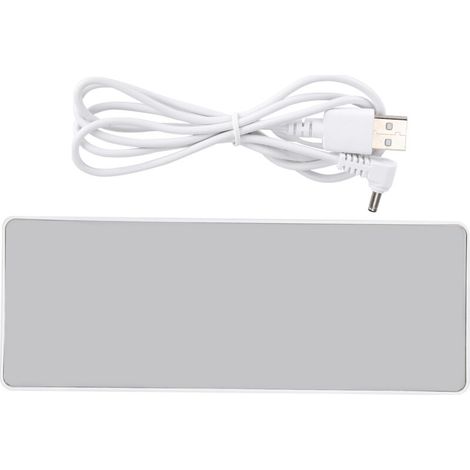 Horloge Électronique avec Affichage LED Miroir Numérique, Alarme Double Alimentation Pile/Prise 0712 (1/5)