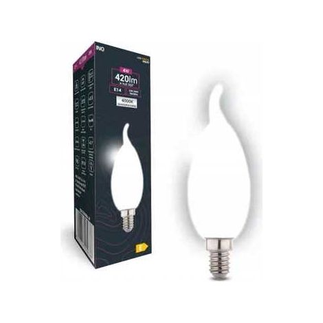 Ampoule LED à filament C37 effet flamme, culot E14 mat, 4 W, 4000 K (1/3)