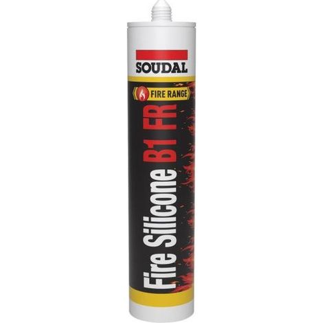 Fire Silicone B1 FR - Mastic silicone coupe-feu - Soudal - Cartouche de 300 ml Noir