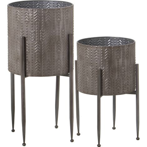 Cache-pot design métallique déco élégante et moderne - Métal argenté design (1/3)