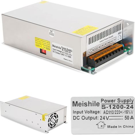 Alimentation à Découpage CC 24V 50A 1200W Transformateur 230V CA à CC 24Volt Adaptateurs industriels 040/30/25A LED Lumière Moteur électrique Pompes Amplificateur Imprimante 3D Chauffage 110V/220V (1/5)