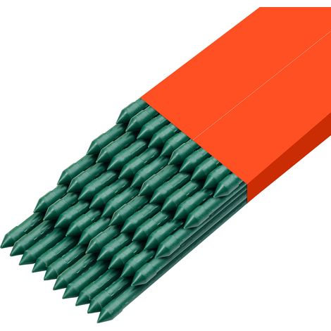 Mophorn 50 Pack Garden Stakes, 1455 mm, Plastic-Coated Metal Plant Support Sticks, Durable Stakes with Pointed Ends and Non-Slip Bumps for Climbing Plants and Vegetables (1/5)
