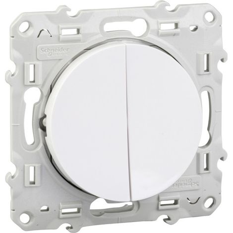 Schneider Electric – Interrupteur va-et-vient composable blanc – Connexion rapide à vis – 10 ampères, puissance maxi 2300 W – Pose encastrée