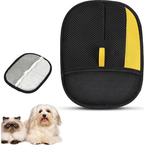 Gant Anti Poils Animaux, Gant Poils Animaux Réutilisable Électrostatique, Double Face Brosse Poils Animaux pour Lavage DémêLage Et Toilettage, Gant Brosse Chat pour Canapé Meubles Tapis Siège Auto
