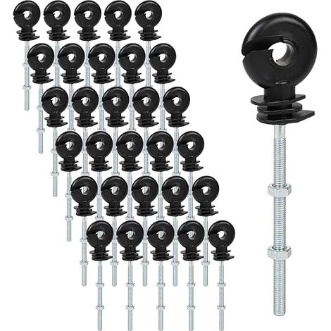 Isolateur Cloture Electrique, Isolateurs Annulaires Isolateurs pour Clôtures de Ranch, Isolateur Cloture Electrique Piquet Fer, pour Cordes, Fils, Brins et Clôture électrique (1/5)