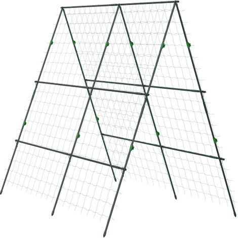 Treillis réglable en acier vert pour plantes grimpantes - 180 x 100 x 180 cm (1/5)