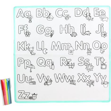 Lettres à Colorier & 5 Feutres "Alphabet" 50x50cm Blanc