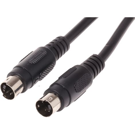 Rs Pro – Cordon audio vidéo S-Video 4 broches mâle – Longueur 1m – Câble noir pour connexion vidéo haute qualité – Pack de 1