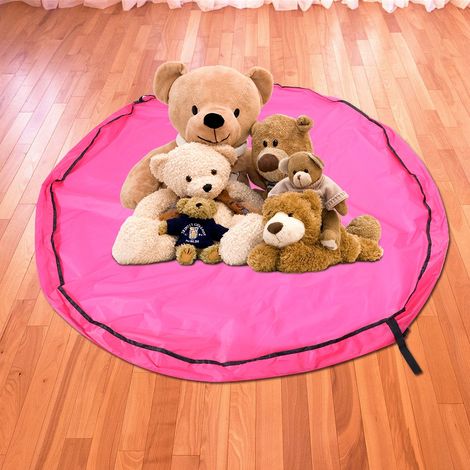 Grand sac de rangement portable pour jouets d'enfant avec tapis (1/5)