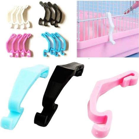 Lot de 20 boucles de verrouillage pour portes de cages à oiseaux, attaches fixes en plastique, fixations métalliques pour cages, accessoires pour cages. (1/3)