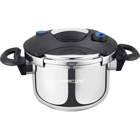 Autocuiseur Inox 7L Antiadhésif Tous Feux Induction Fermeture Sécurisé Signature Noir / Argent