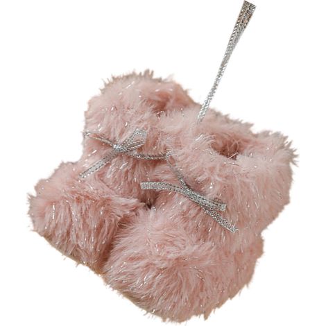 Simpatico stivale di peluche a forma di caramella, ornamento natalizio, moneta rosa