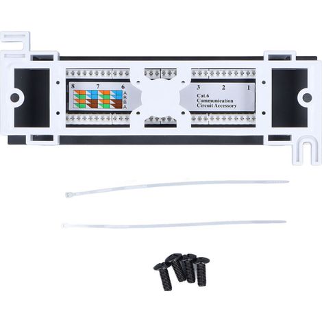 Panneau de brassage 8 ports CAT6, montage en rack, câble réseau RJ45 568A/B pour installation