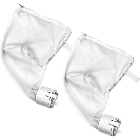 Lot de deux sacs de nettoyage de piscine réutilisables avec fermeture éclair filtre les débris de piscine accessoires de nettoyage inclus. (1/4)