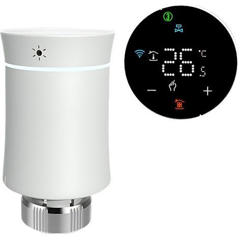 Thermostat de radiateur intelligent BRT-100 pour climatiseur et WiFi avec contrôle par application, écran tactile numérique LED, économie d'énergie, thermostat programmable 5+2 (passerelle de t (1/5)
