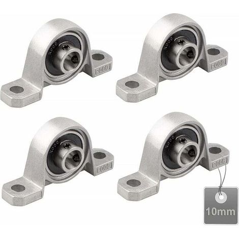 4 Pièces Roulements de Bloc d'oreiller, Palier Roulement, Roulements à Billes, Roulements Alliage de Zinc, Paliers a Semelle, Roulements à Billes, avec Base en fonte solide (Taille : 10mm) (1/5)