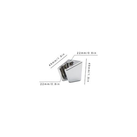 Supporto per soffione doccia argento, supporto per doccia a parete con viti, due fessure per carte, compatibile con la maggior parte dei soffioni doccia, 22 mm - Crezuo