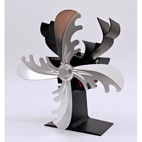 Ventilateur de cheminée renne wapiti noël bois combustion de l'air bûche ventilateur thermique-argent (1/2)