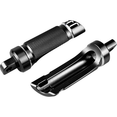 Reposapiés para pasajero, aluminio resistente, fácil instalación, negro. (1/2)