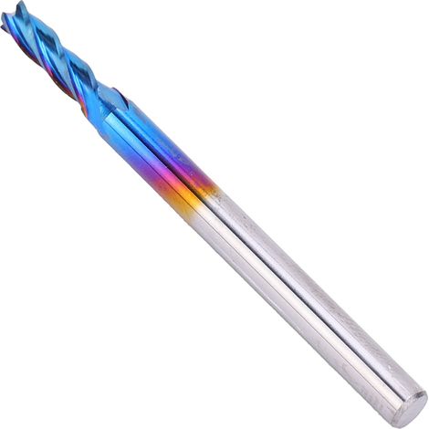 4-schneidiger Schaftfräser aus Wolframstahl mit NanoBlue-Beschichtung, CNC-Fräser mit geradem Griff (3,175 x 2,5 x 8) (1/5)