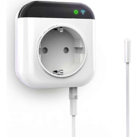 Prise thermostatique programmable intelligente Wi-Fi avec télécommande via application pour prises électriques sans fil compatibles avec différentes marques (1/5)