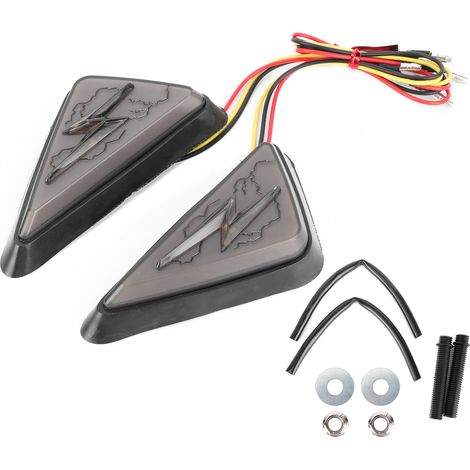 2x Feux Clignotants Moto LED Double Couleur Blanc Jaune, Signaux de Direction et Éclairage de Conduite (1/5)